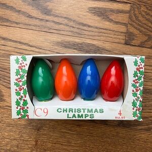Northern Lights Christmas Lamps Vintage C9 Holiday light bulbs 4PK Multicolor